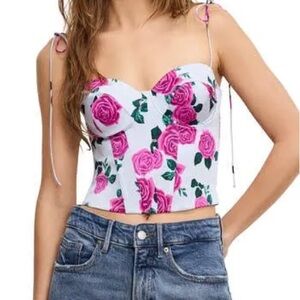 Good American Floral Corset Top